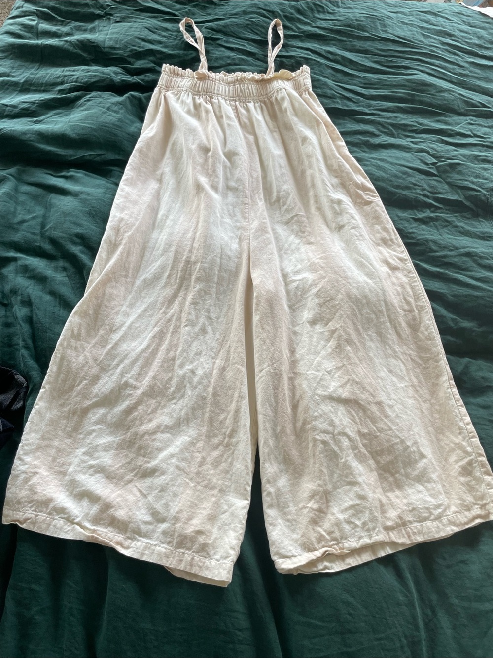 Lightweight Cream Wide-Leg Jumpsuit